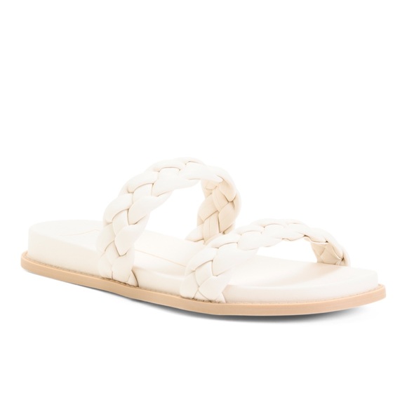 NIB Dolce Vita “Gabbie” Braided Double Strap Sandals Chalk-beige Size 8 - Picture 4 of 14